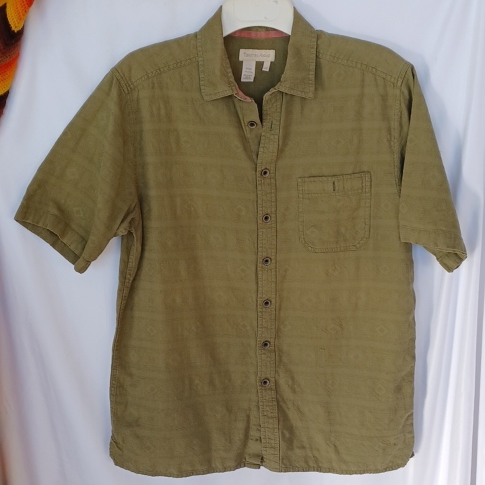 The Territory Ahead Short Sleeve Shirt, Sz LT, Green/khaki, 23" PTP, 30" L